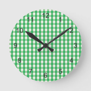 Horloge Ronde Motif vert de contrôle de guingan