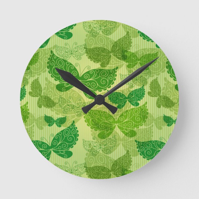 Horloge Ronde Motif vert printemps (Recto)