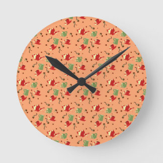Horloge Ronde Motif vintage du Tea Party - Thé de Whimsical, Cou