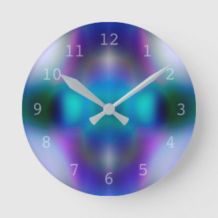 Horloge Ronde motif violet Abstrait
