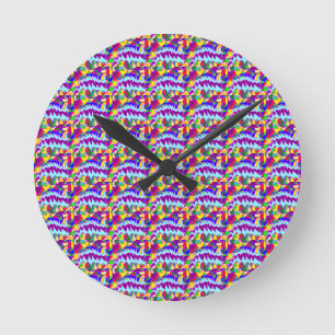 Horloge Ronde Motifs d'art de style africain lumineux