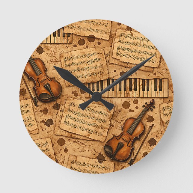 Horloge Ronde Motifs esthétiques de l'Académie Sombre Vintage (Recto)