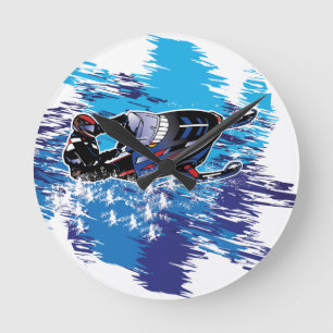 Horloge Ronde Motoneige graphique