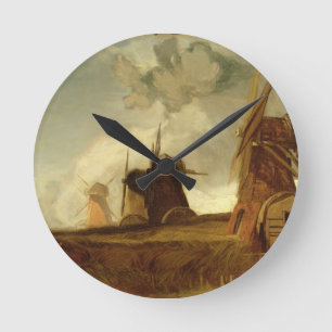 Horloge Ronde Moulins de drainage dans les marais, Croyland, le