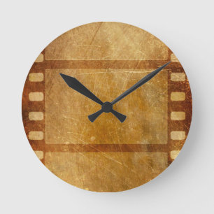 HORLOGE RONDE MOVIE REEL ANCIEN GRUNGE D'OR MODERNE ARRIÈRE - PL