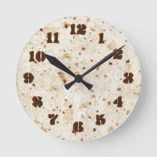 Horloge Ronde Mur acrylique Burrito Tortilla Taco