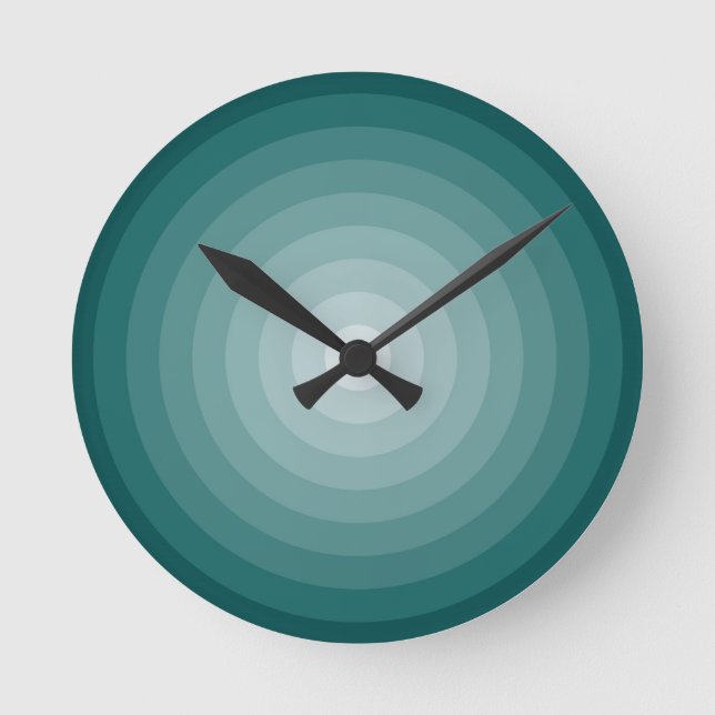 Horloge Ronde Mur cible turquoise - Moyenne (Recto)