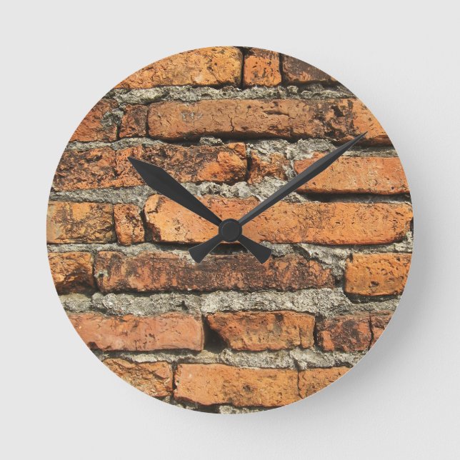 Horloge Ronde Mur en briques antique (Recto)
