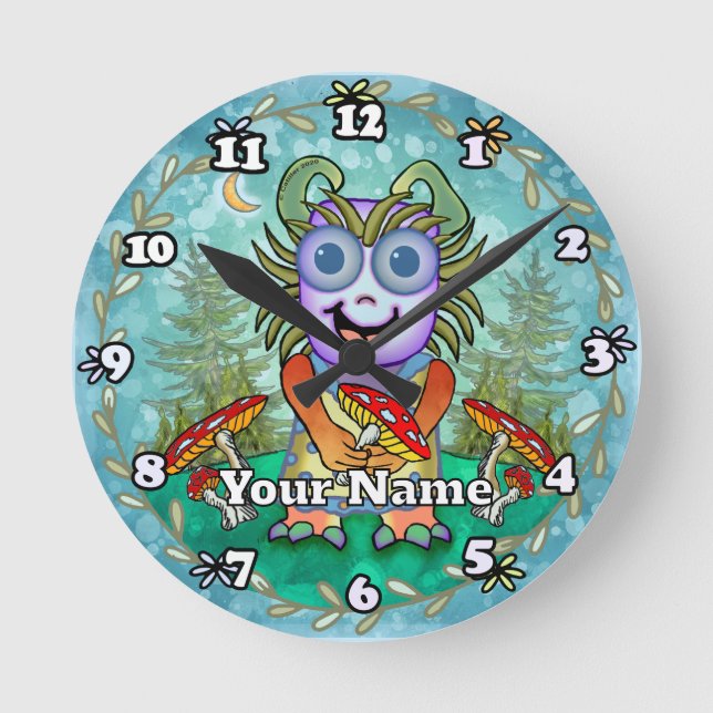 Horloge Ronde Mushroom Monster (Recto)
