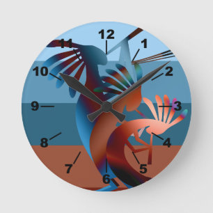 Horloge Ronde Musique Kokopelli Sud-Ouest 2