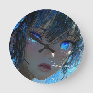Horloge Ronde Mysterious Fantasy Girl - Ocean Art Aesthetic