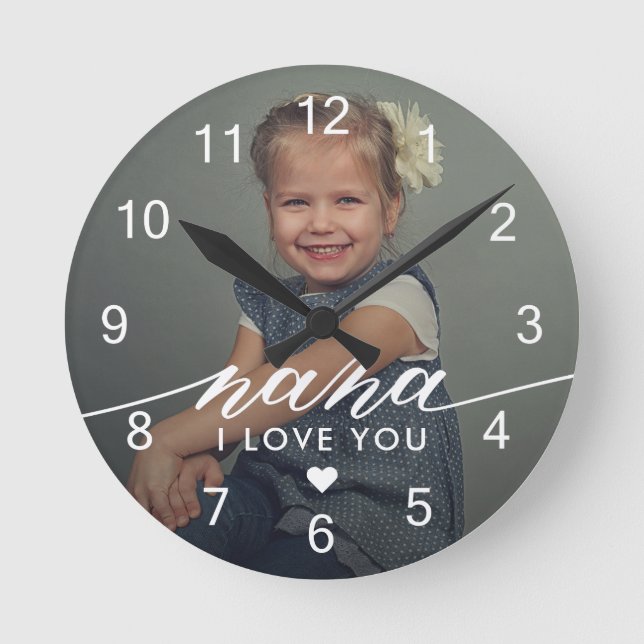 Horloge Ronde Nana I love You Elegant Photo (Recto)