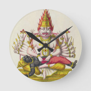 Horloge Ronde Narasimha, gravé par de Marlet (litho de couleur)