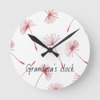 Nature - Dandelions en fuschia Horloge. Personnali
