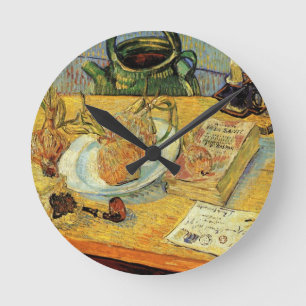Horloge Ronde Nature morte avec planche à dessin par Vincent van