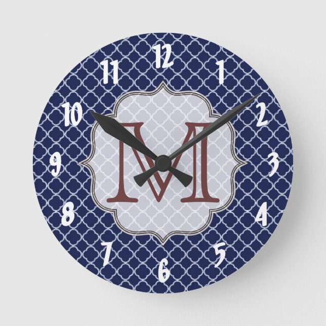 Horloge Ronde Navy Blue Quarterfoil (Recto)