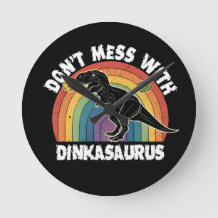 Horloge Ronde Ne Touchez Pas Au Pickleball De Dinkasaurus