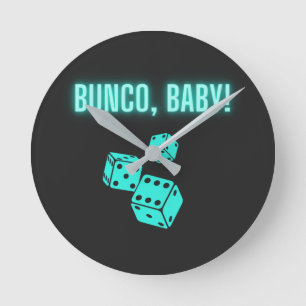 Horloge Ronde Neon Aqua Bunco Baby