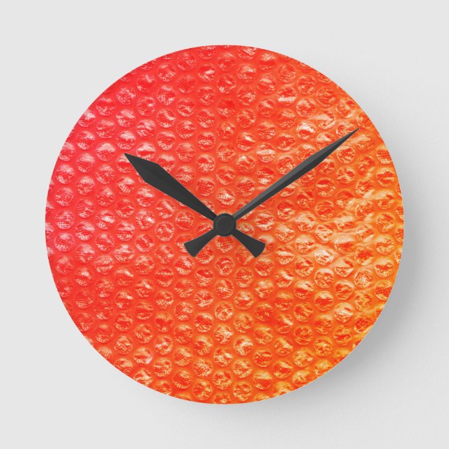 Horloge Ronde Neon Orange Bubble Pop Wrap (Recto)
