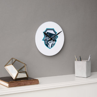 Horloge Ronde Neon Ronin : l'Emblème de l'Ombre Blade
