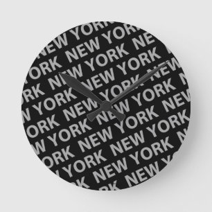 Horloge Ronde New York Motif Grey