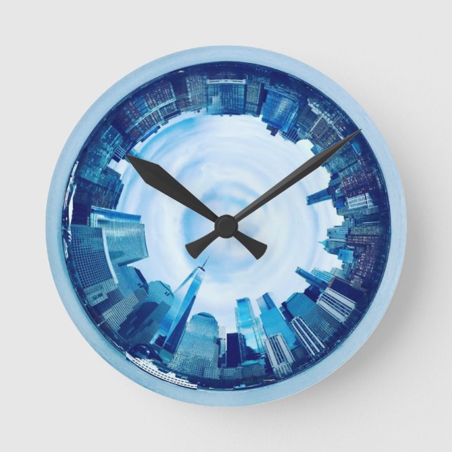 Horloge Ronde new york skyline ou skyscrapers en round clock (Recto)