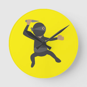 Horloge Ronde Ninja Drôle