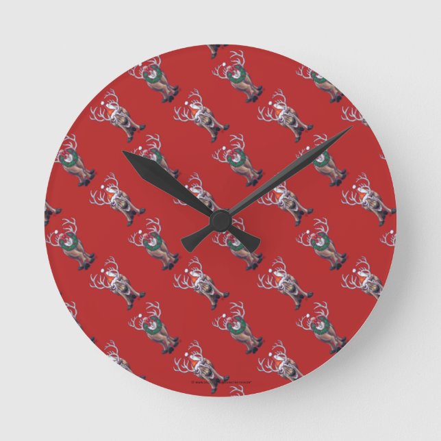 Horloge Ronde Noël des rennes (Recto)