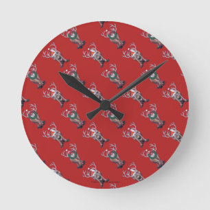 Horloge Ronde Noël des rennes