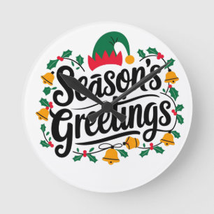 Horloge Ronde Noël des voeux de saison