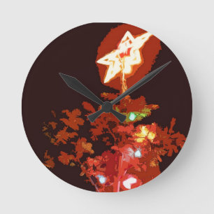Horloge Ronde Noël peint