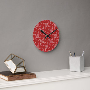 Horloge Ronde Noël Rouge, Décor de Noël, Noël, Noël