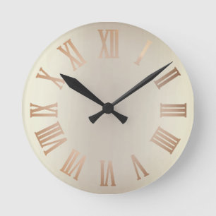 Horloge Ronde Noir minimal d'Ombre de sépia de bronze de partie