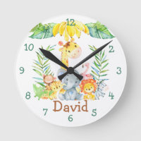 Nom bébé personnalisé Nursery Jungle Safari mignon