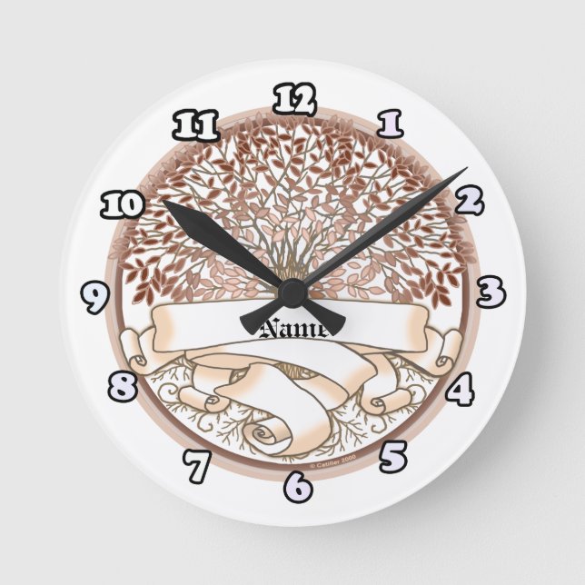 Horloge Ronde Nom de famille de l'arbre (Recto)