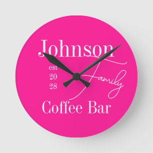 Horloge Ronde Nom de famille Typographie moderne