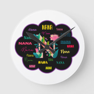 Horloge Ronde Nom floral Nana