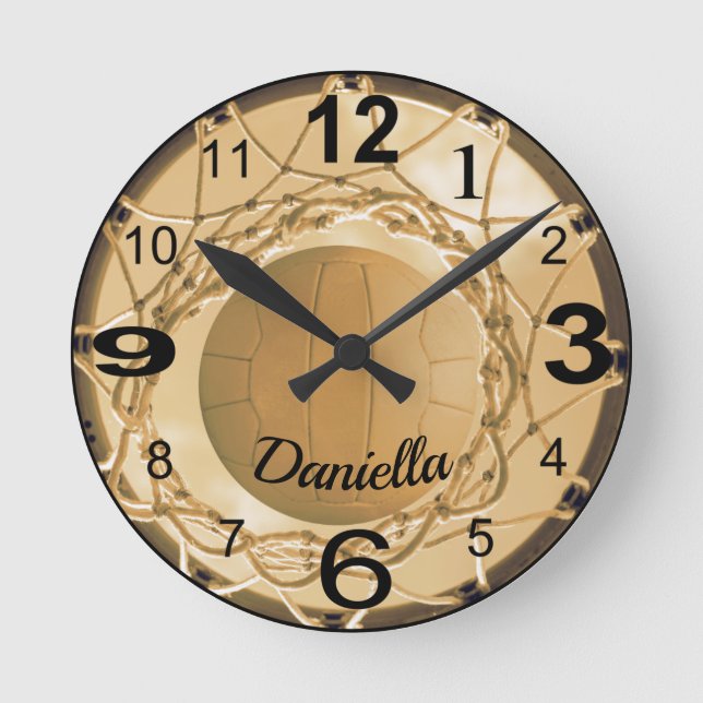 Horloge Ronde Nom personnalisé Netball personnalisé (Recto)