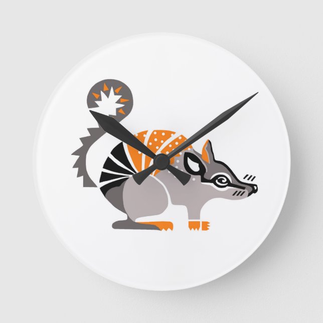Horloge Ronde NOMBRE Graphique - Faune - Australie - Marsupial (Recto)