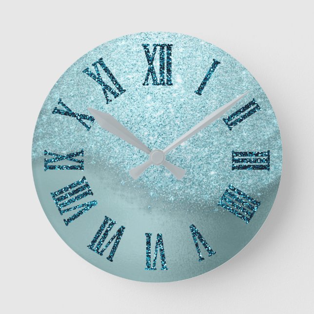 Horloge Ronde Nombres romains de parties scintillantes (Recto)