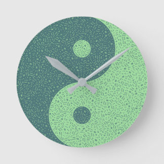 Horloge Ronde Notes musicales Yin Yang