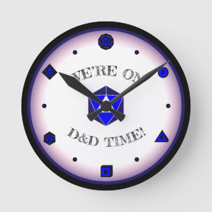 Horloge Ronde Nous sommes à l'heure de D&D - BLUE