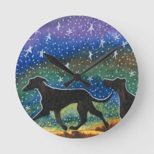 Horloge Ronde Nous trois chiens de lévrier