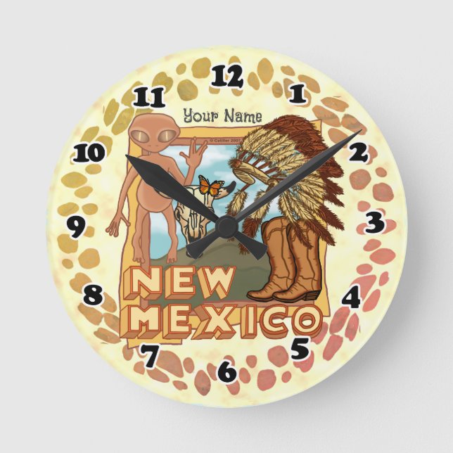 Horloge Ronde Nouveau Mexique 24 heures sur 24 (Recto)