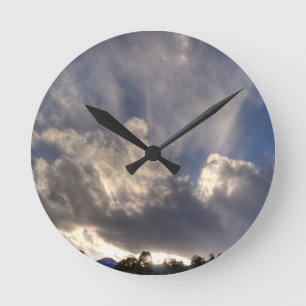 Horloge Ronde Nuages rétro-éclairés