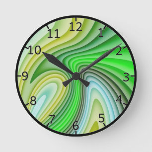 Horloge Ronde Nuances des vagues vertes