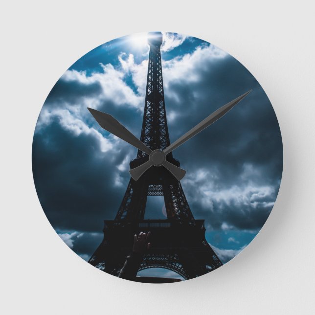 Horloge Ronde Nuit bleue Tour Eiffel (Recto)