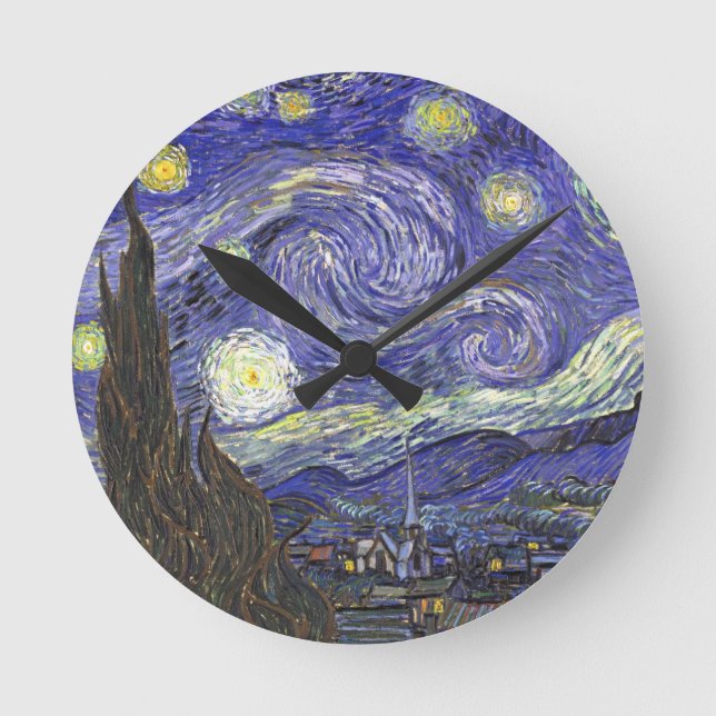 Horloge Ronde Nuit étoilée par Vincent van Gogh (Recto)