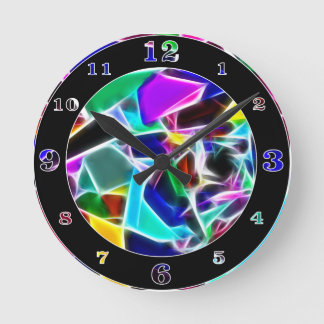 Horloge Ronde Numéro multicoloré de Jewel Tone