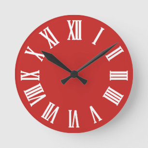 Horloge Ronde Numéros de rouge blanc noir minimum